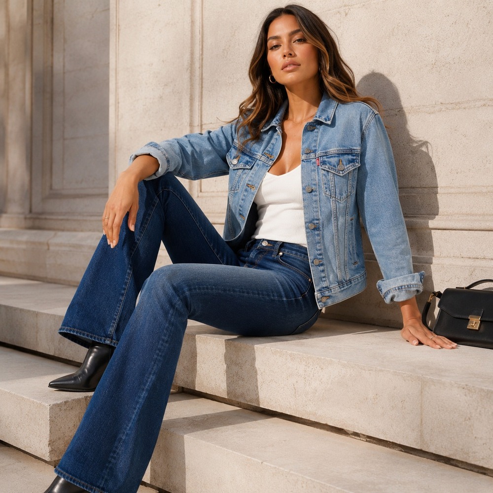 LEVI'S STRAUSS Women's MEDIUM Denim Jacket Light Wash Classic Trucker 29945-0012